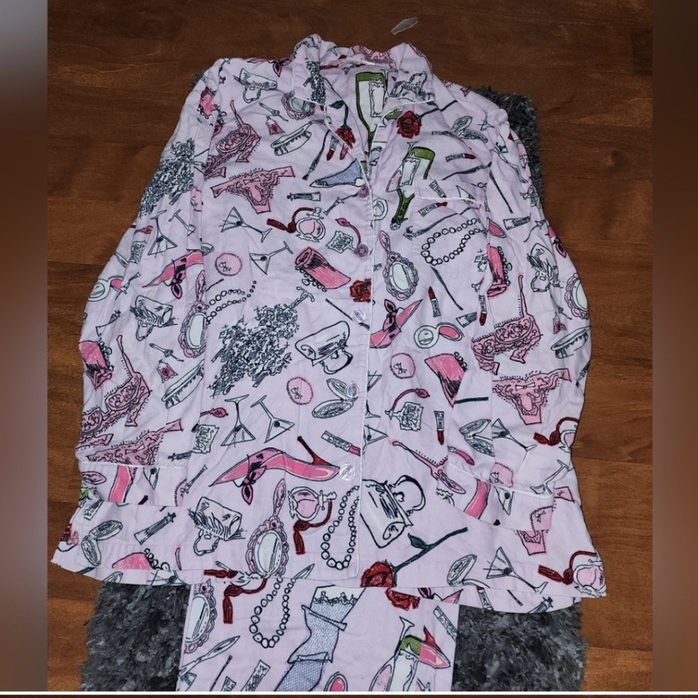 Victorias Secret Bundle Pink Night Shirt Top Jams Pant - Picture 4 of 8